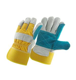 Китай Корова расколотая кожа армированная ладонь рабочая перчатка, натуральная кожа трудовой перчатки поставщик, безопасный производитель перчаток