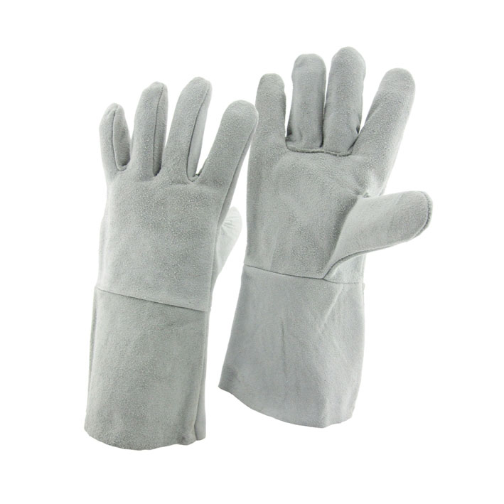 Китай Кожаные рабочие перчатки производитель, жара / огнестойкая перчатка поставщик, защитные перчатки фабрики для сварщика / пайки / барбекю / камин