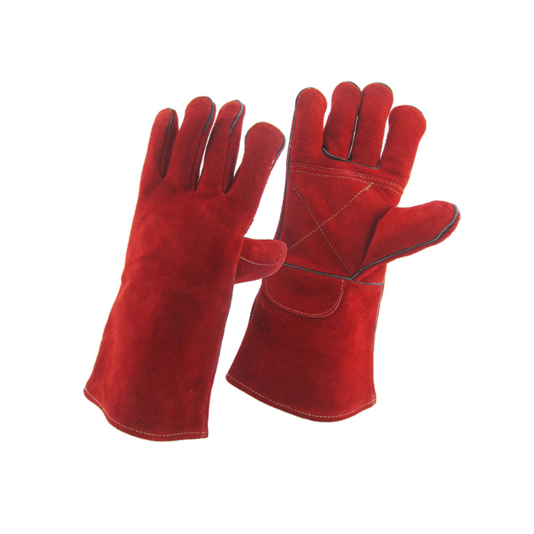 Китай Кожаные перчатки сварочной кожи производителя, теплые / огнестойкие, кожаные перчатки сплит кожаные перчатки, Mitts для духовки / гриля / камин / печь / плита / держатель горшок / сварщик TIG / MIG / BBQ / для погружения на животных перчатки по