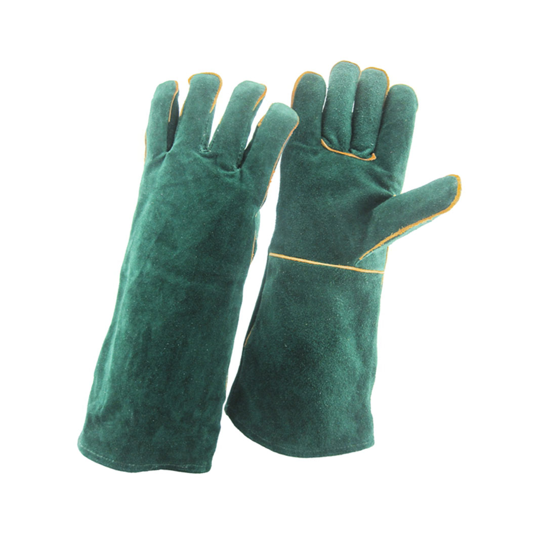 Китай Кожаные рабочие перчатки производитель, защитные перчатки фабрики, теплоснабжение / пожаростойкий поставщик, для сварщика / пайки / барбекю / камин