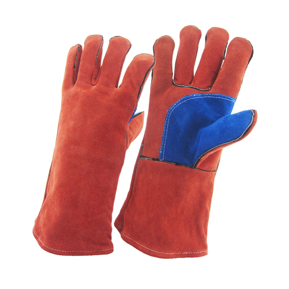 Китай Перчатки коровьего коровьего кожаных сварочных перчаток Производитель, тепло / огнеустойчивый, кожаные кожаные перчатки кожаные перчатки, для сварщика / пайки / барбекю / TIG / MIG перчатки фабрики,