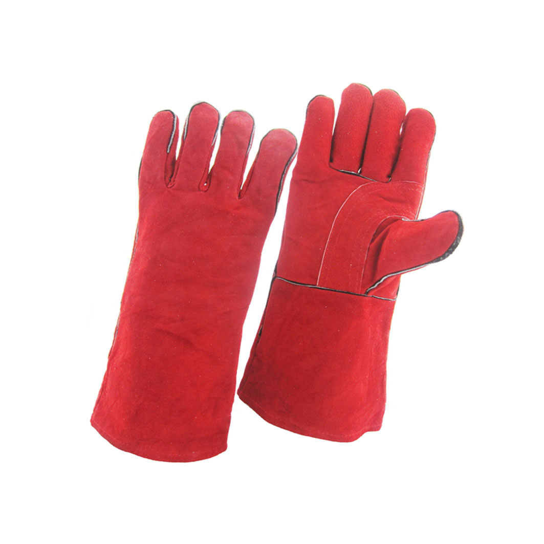 Китай Кожаные сварочные перчатки Производитель, тепло / огнестойкость, кожаные перчатки с раскол кожи поставщик, для сварщика / пайки / барбекю / TIG / MIG перчаток фабрики,