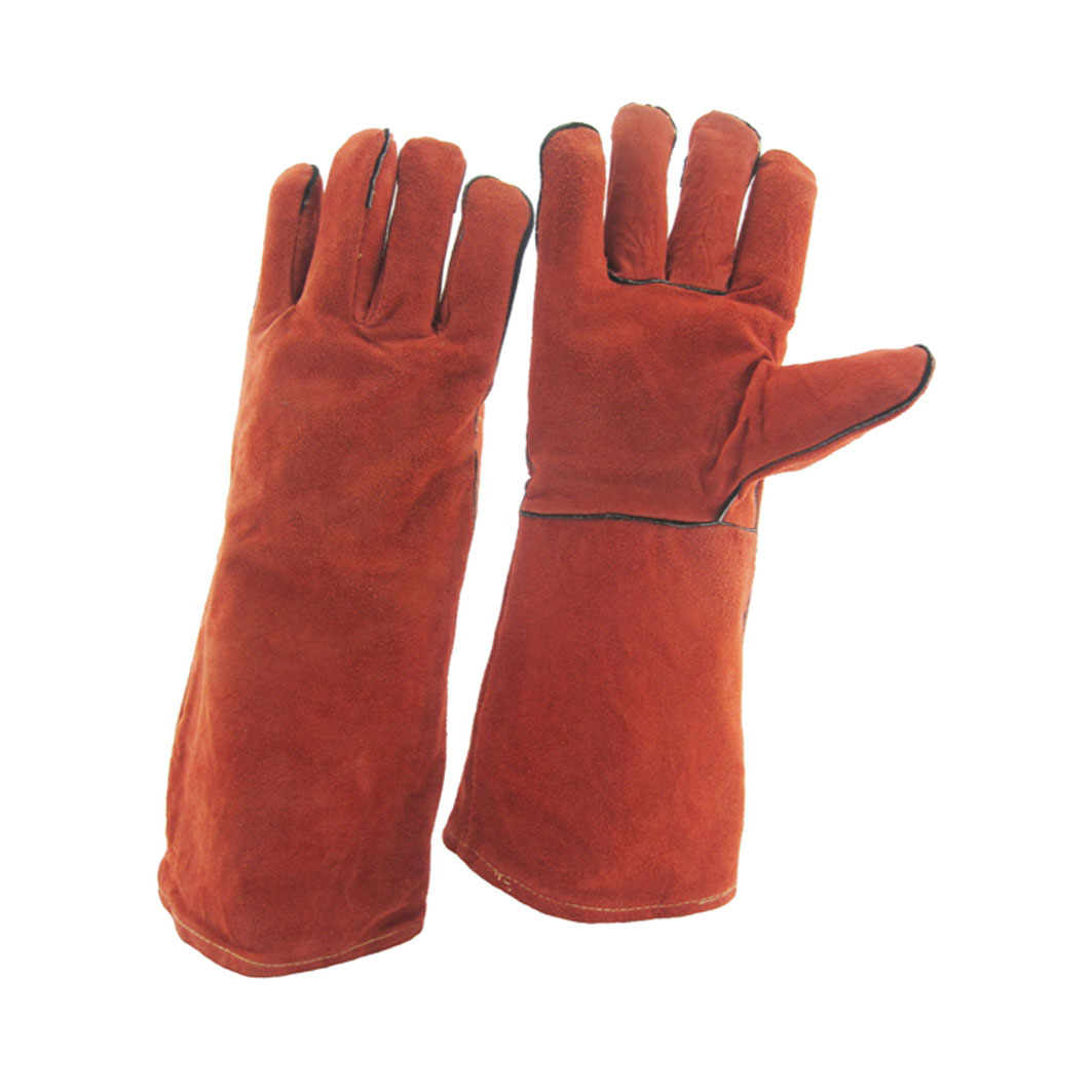 Китай Кожаные рабочие перчатки Производитель, тепло / огнеустойчивый, кожаные перчатки кожаные кожаные перчатки поставщик, защитные перчатки фабрики, для сварщика / палатки / барбекю / камин