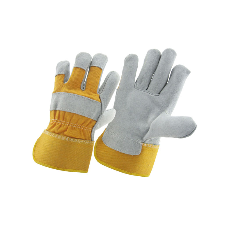 Китай Корова расколотая кожаная фабрика перчатки Palm Palm Palm Factory, натуральная кожаная кожаная перчатка поставщик, производитель безопасности перчатки