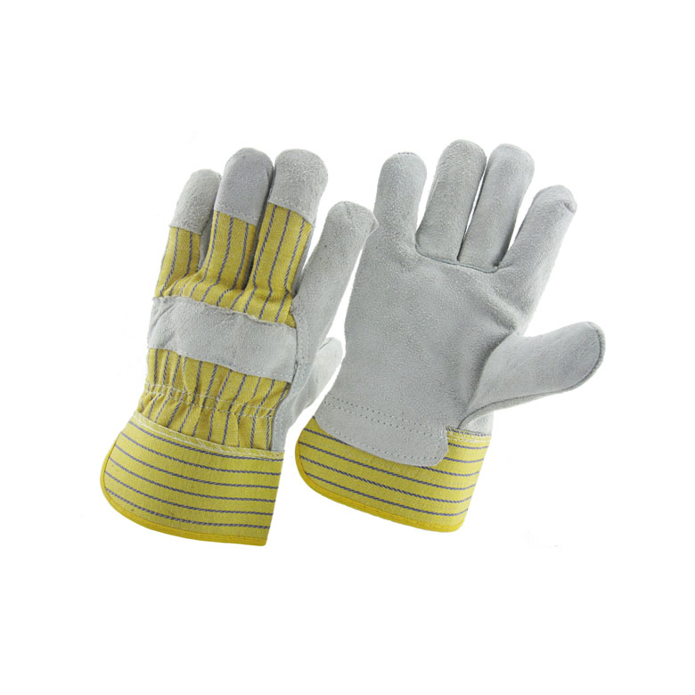 Китай Натуральный цвет корова раскол кожаной кожи фабрика перчатки работника, натуральная кожаная перчатка поставщик труда, производитель безопасности перчатки