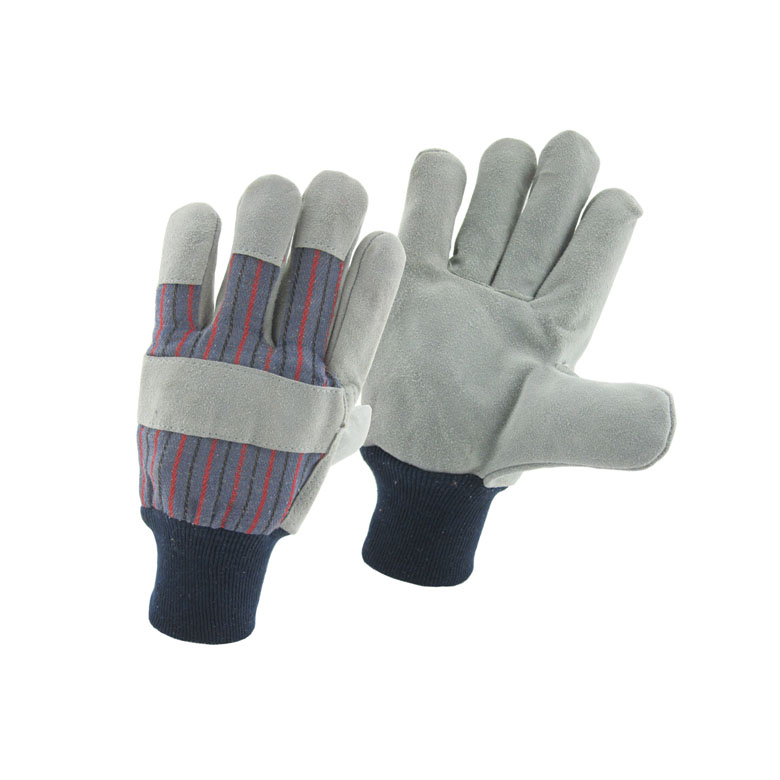 Китай Главность перчатки серая половина корова расколотая кожаная фабрика, натуральная кожаная кожаная перчатка поставщик, производитель безопасности перчатки