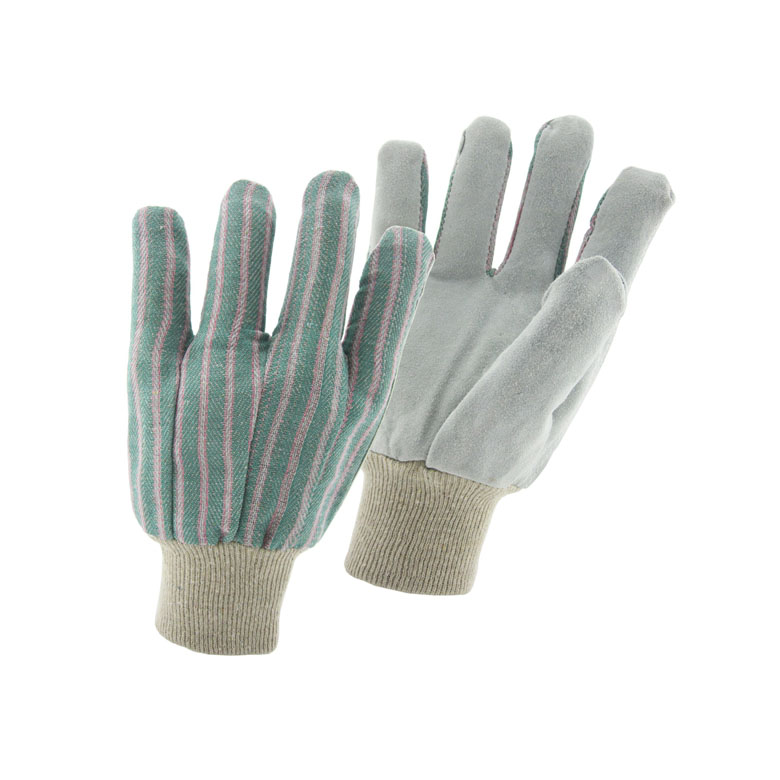 Китай Серая полу корова расколотая кожаная рабочая перчатка, натуральная кожаная трудовая перчатка поставщик, производитель безопасности перчатки