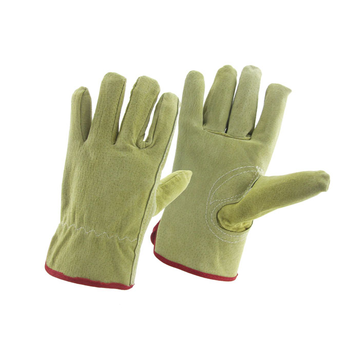 Китай Желтые перчатки водителя водителя с раскол свиньи производителя, перчатки водительские перчатки свиньи расколотые фабрики, перчатки водителя свиньи кожи поставщик водителя.