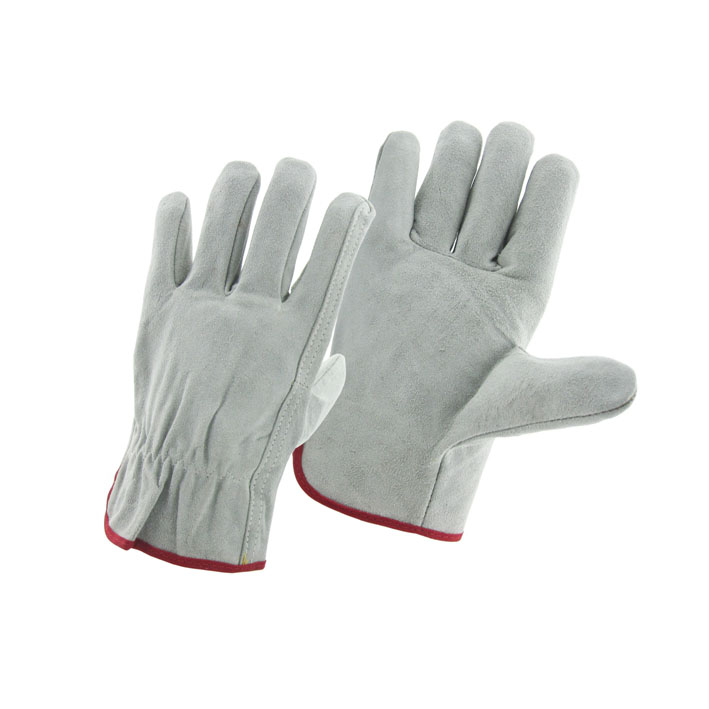 Китай Серая корова сплит кожаные перчатки водителя водителя, корова расколотые кожаные перчатки вождения фабрики, перчатки водителя коровьего кожи поставщик