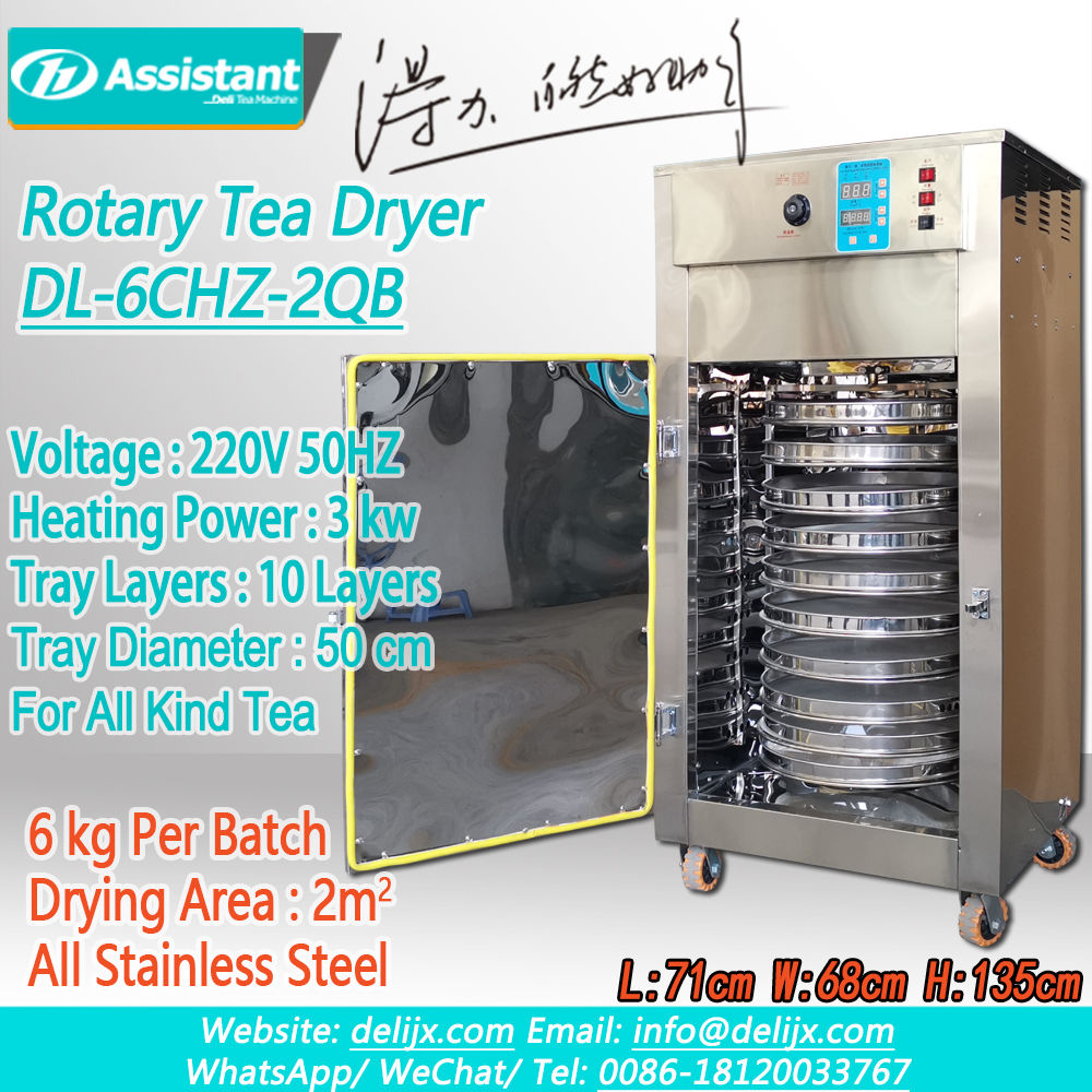 10 Katmanlı 50cm Tepsi Mini En Küçük Döner Tip Çay Kurutma Makinesi DL-6CHZ-2QB