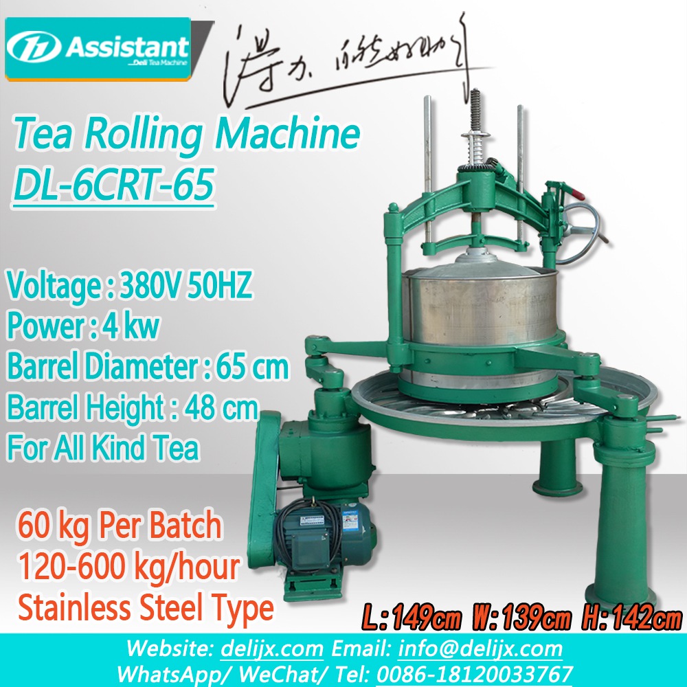65cm Mesin Rolling Teh Terbesar Dengan 2 Lengan Dan Meja Stainless Steel DL-6CRT-65