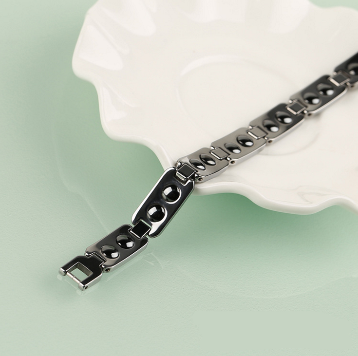 Hot Sale Men's Tungsten Carbide Bracelet Magnetic Bracelet Inlay Abalone Shell China Manufacturer