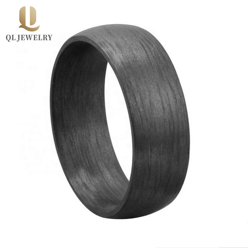Einfache und einzigartige fest gefälschte Black Carbon Fiber Ehering Bands China Hersteller