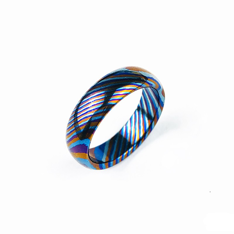 Unique 4mm Domed Tricolors Zircuti Ring Timascus Ring Wedding Bands China Supplier