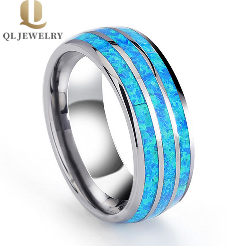 Удивительный 8mm создал опал в инкрустации вольфрамового карбида вольфрама свадьбы Китай Производитель