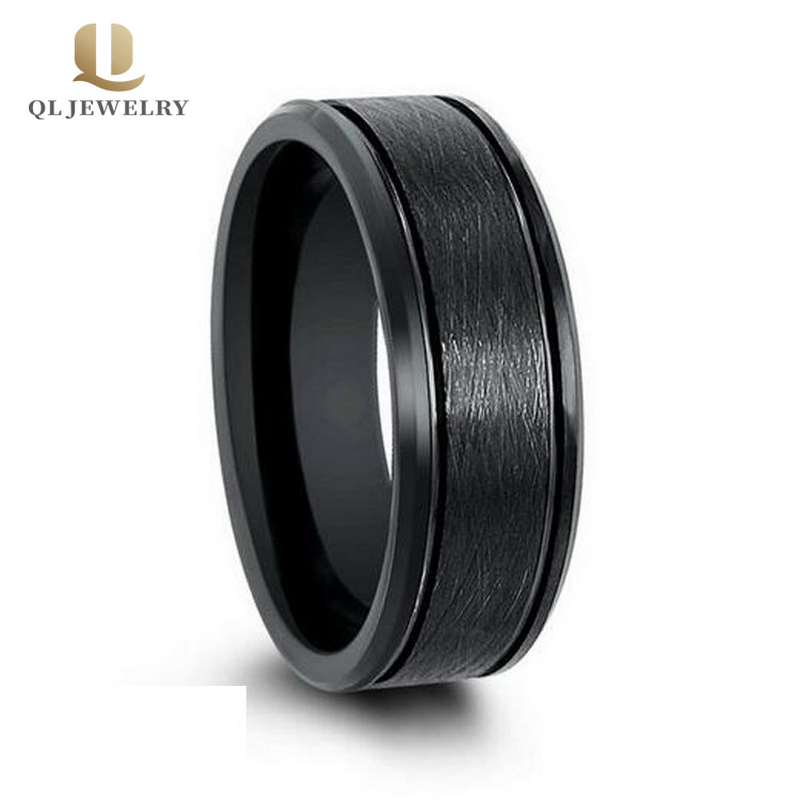 Hotsale 8mm Bague en zirconium brossé Bague de mariage pour hommes Fabricant de la Chine