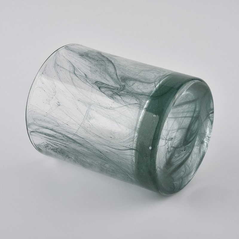 200ML ink paint effect cylinder luxury glass candle holder for wholesale