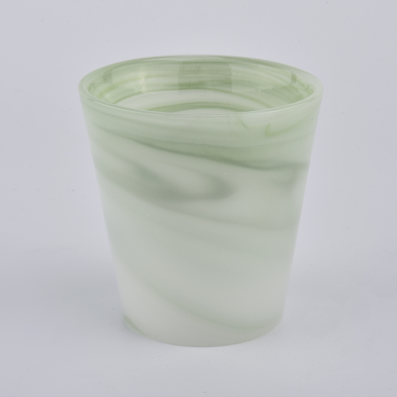 Luxury stone effect 200ml cylinder glass candle holder for home decorative