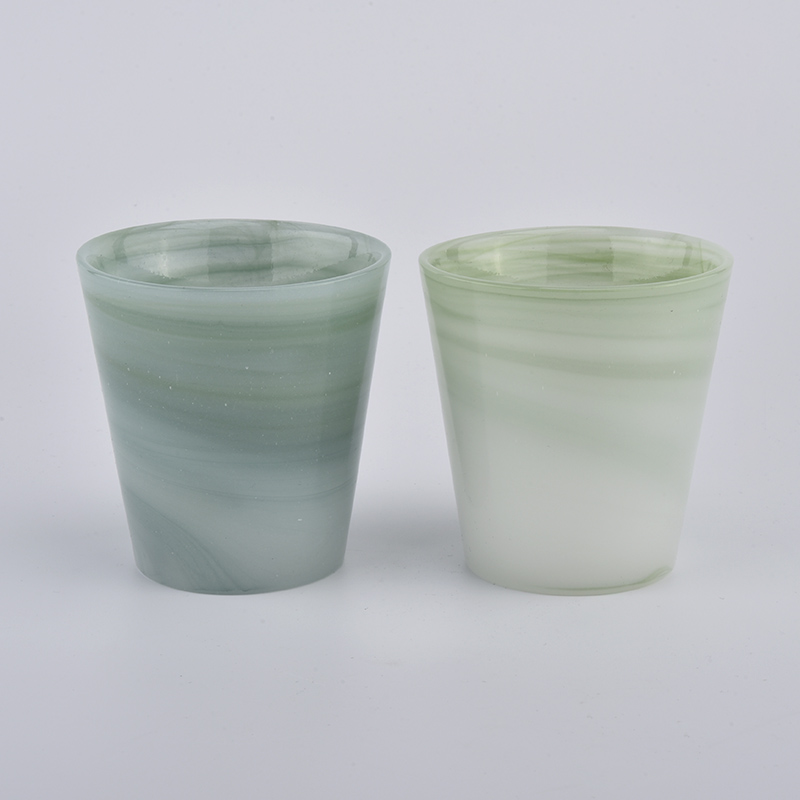Luxury stone effect 200ml cylinder glass candle holder for home decorative