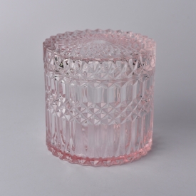Luxury diamond glass candle container with lid