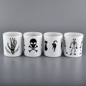 Matte White Glass Candle Jar With Custom Logo Printing