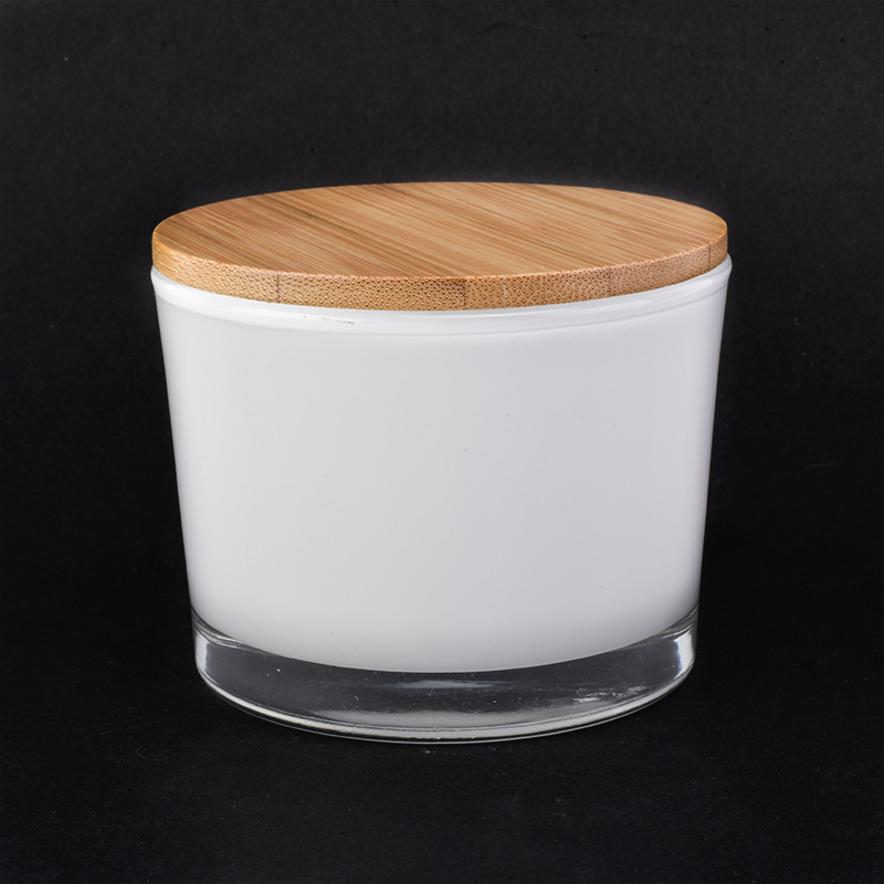 4oz white glass candle jar
