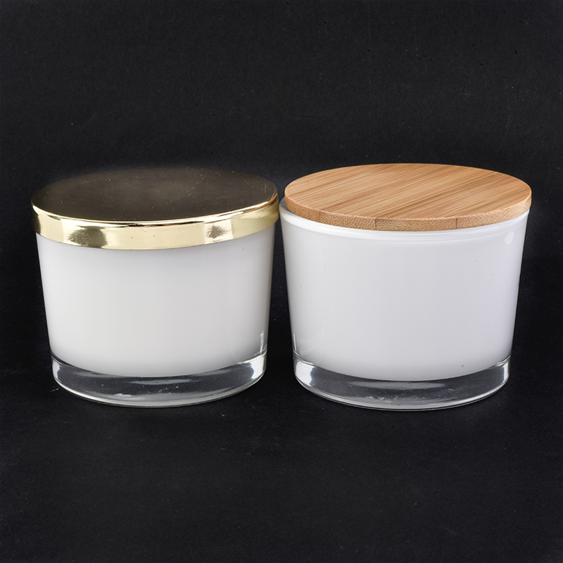 4oz white glass candle jar