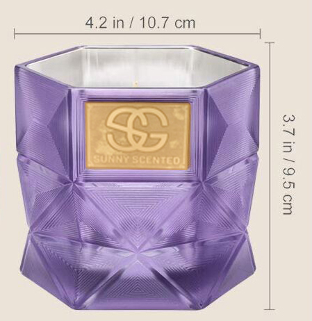 Glass Candle Jars with Polygon Design for Home Decor Scented Candles