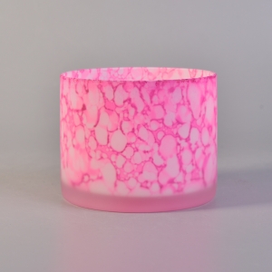 Unique frosted custom color painted 12oz glass candle jars wholesale