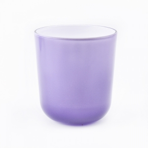 8oz purple glass candle holders with round bottom