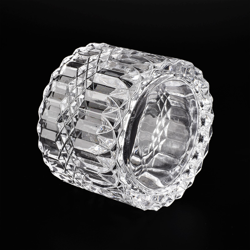GEO Glass Candle Jar With Lids Wholesale