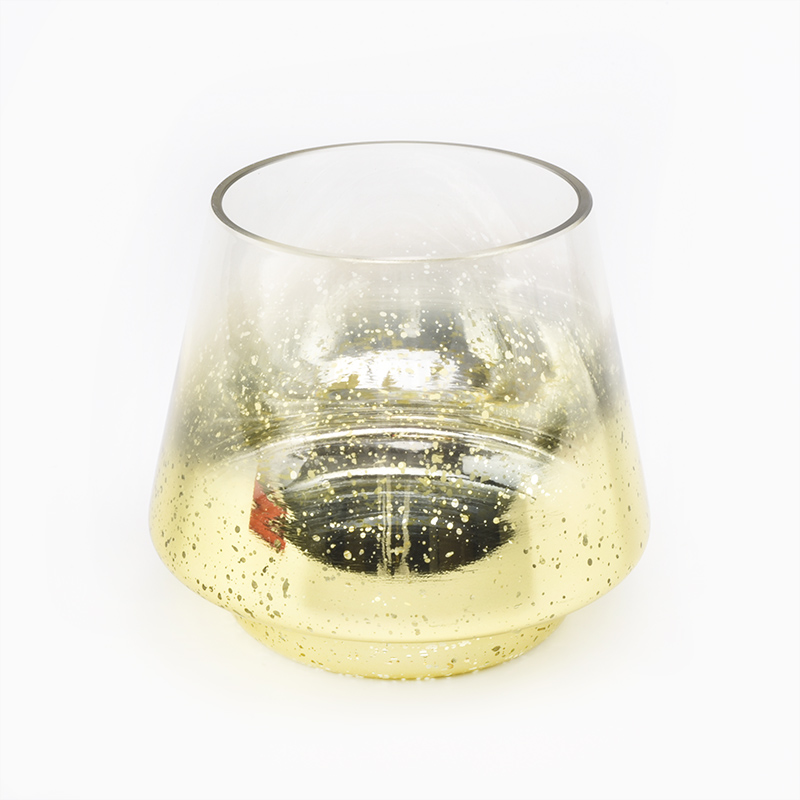 gold mercury glass candle jar