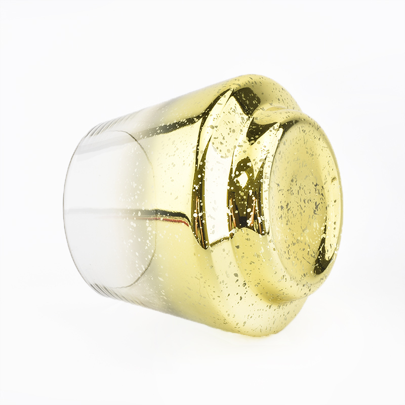 gold mercury glass candle jar
