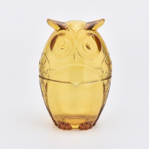 owl shape 500ml glass candle jars