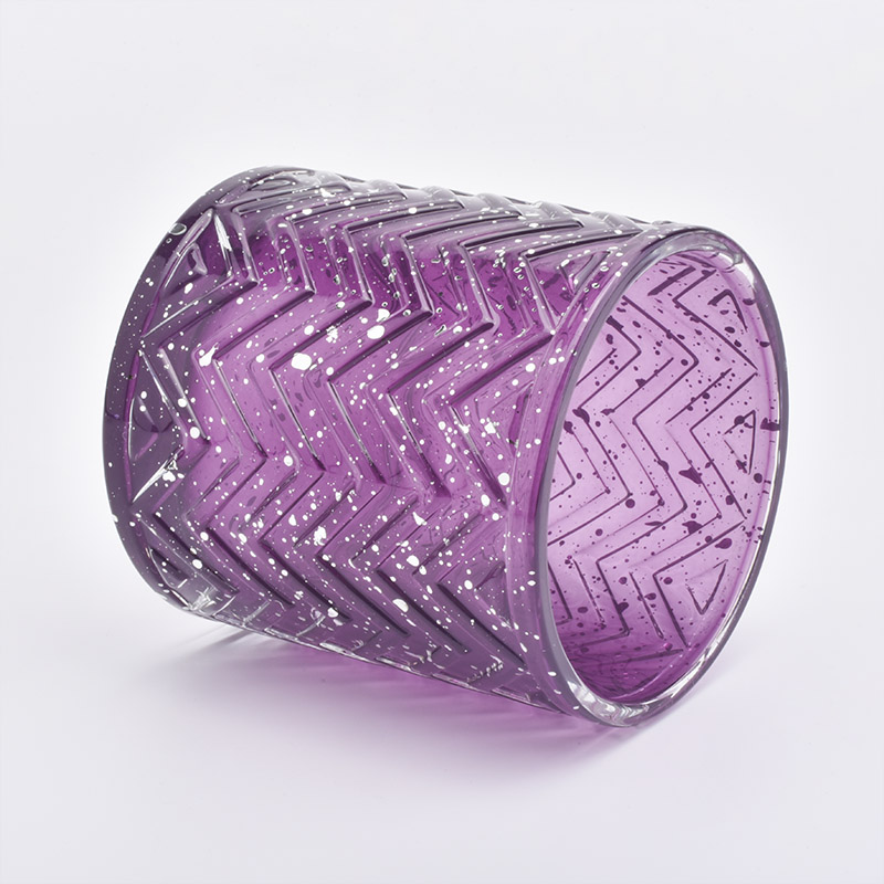 Luxury Geo Cut Glass Candle Holder For Christmas Luxury Diamond Cut Glass Candle Holder With Pink Color