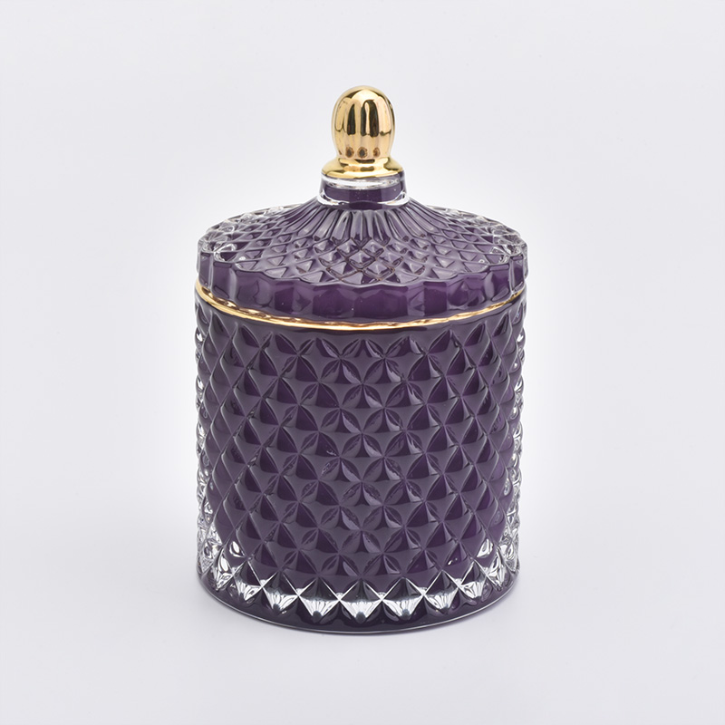diamond glass soy candle jar