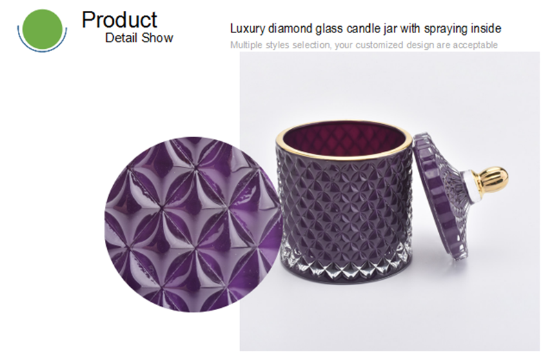 diamond glass soy candle jar