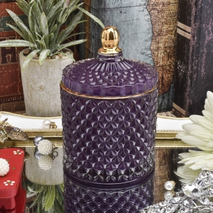 diamond glass soy candle jar