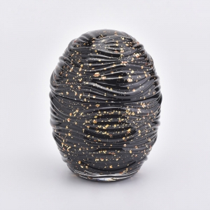 Low MOQ Egg Shape Glass Candle Jar With Lids