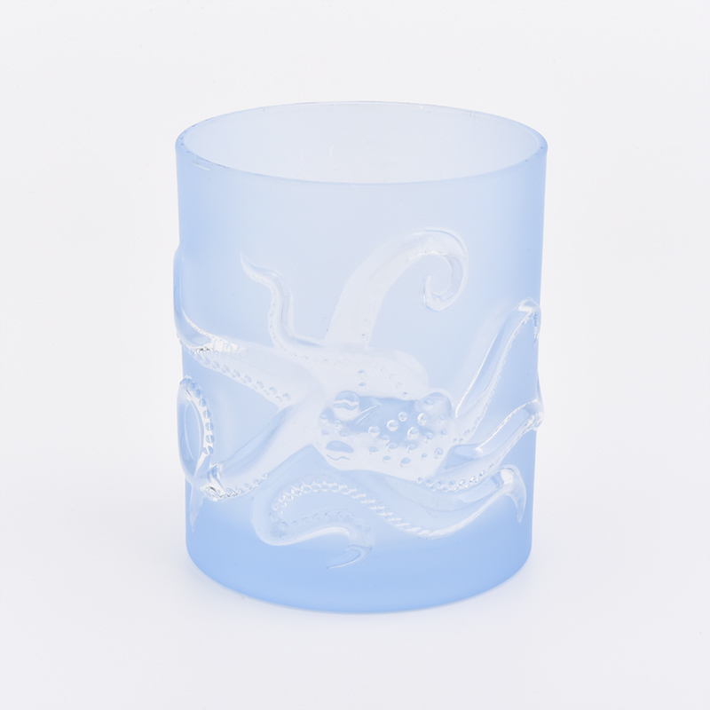 364ML Glass Candle Holders Elegant Candle Candles Jars Blue 364ML Glass Candle Holders Elegant Candle Candles Jars Blue