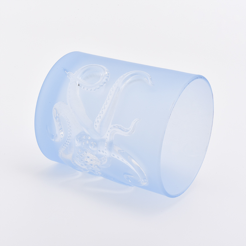 364ML Glass Candle Holders Elegant Candle Candles Jars Bluee 364ML Glass Candle Holders Elegant Candle Candles Jars Blue