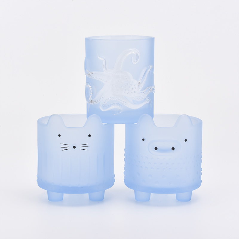 364ML Glass Candle Holders Elegant Candle Candles Jars Blue 364ML Glass Candle Holders Elegant Candle Candles Jars Blue