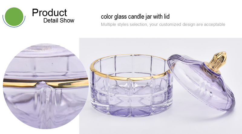 Wholesale 5oz 6oz customized luxury glass candle containers with lid