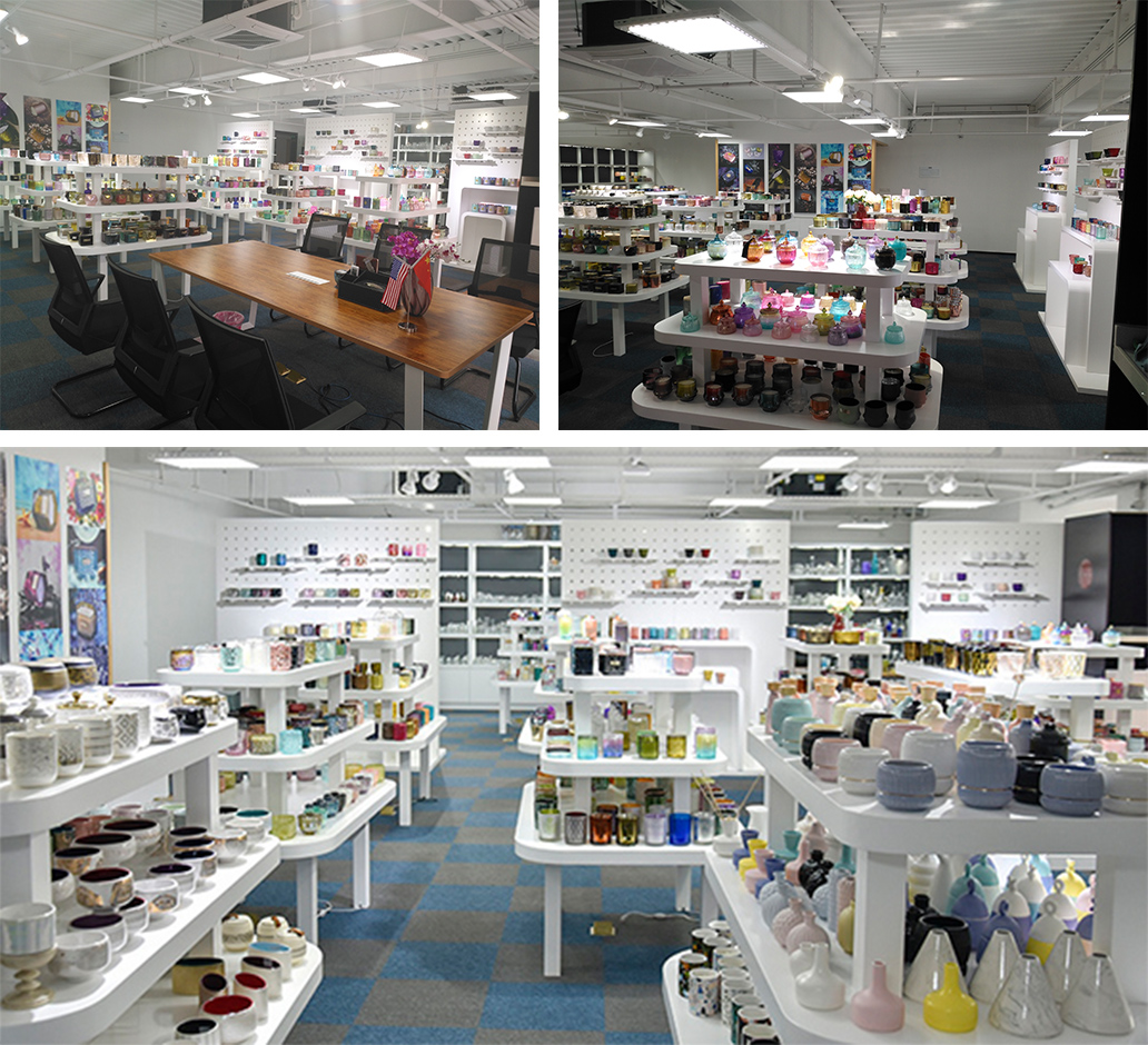 Supplier 8oz 10oz popular GEO Cut Glass Candle Jar With Lid