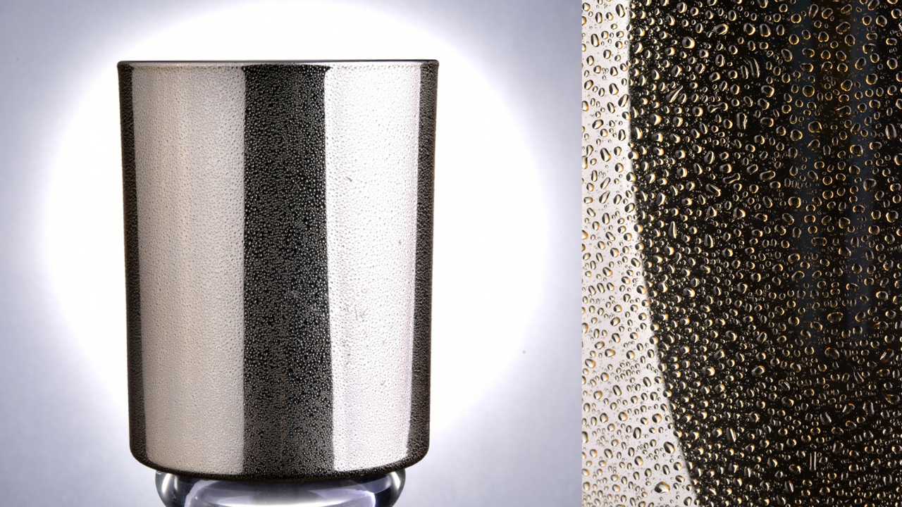 Candle Holder Glass With Electroplating Decoration