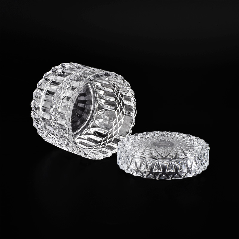 250ML Elegant Crystal Glass Candle Jar with Lid for Decor 250ML Elegant Crystal Glass Candle Jar with Lid for Decor