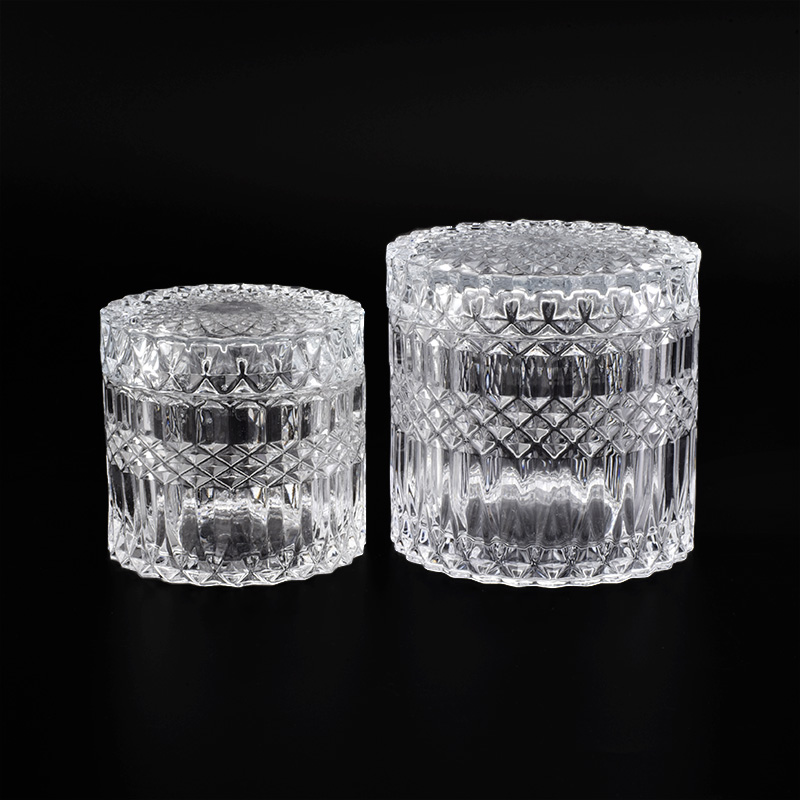 250ML Elegant Crystal Glass Candle Jar with Lid for Decor 250ML Elegant Crystal Glass Candle Jar with Lid for Decor