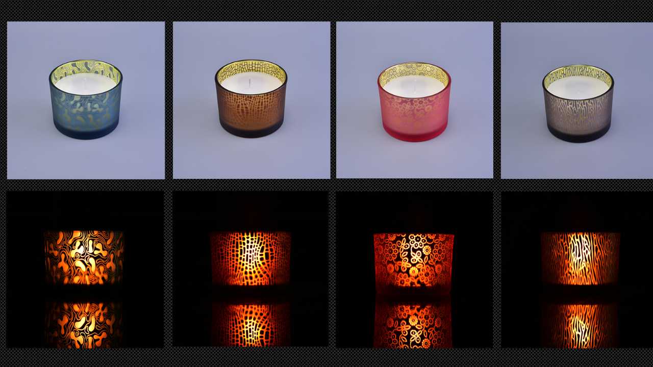 colorfull glass candle holdes 