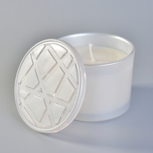 Candelero de cristal de la venta caliente 12oz con la decoración modificada para requisitos particulares