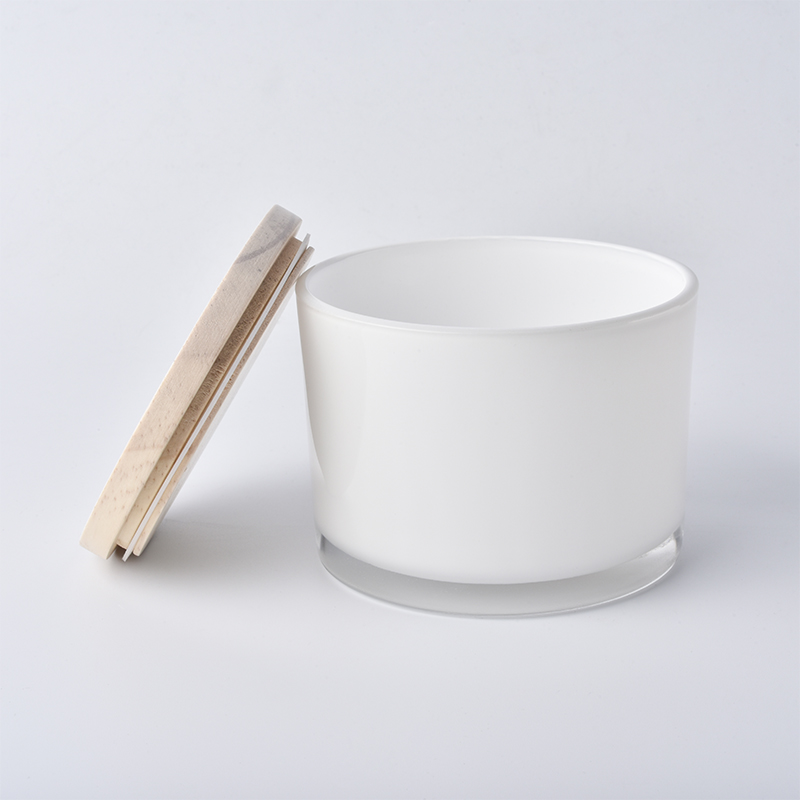 3-wick white glass candle jar with lid 3-wick white glass candle jar with lid